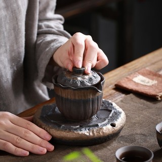 Khay Gốm Để Ấm Trà Cực Xịn, Thuyền Trà Hoa Sen Kiểu Nhật Bằng Gốm Vàng Binzen