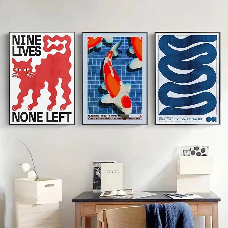 Tranh Canvas Nhật Bản Okinawa Cây Liễu Xanh Trừu Tượng Trang Trí Phòng Khách Hiện Đại