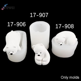 YOWEI 1 Gấu Khuôn Nến Silicon 3D Gấu Bắc Cực Nến Khuôn Trang Trí Bánh DIY Handmade Fondant Đất Sét Chocolate Khuôn VN