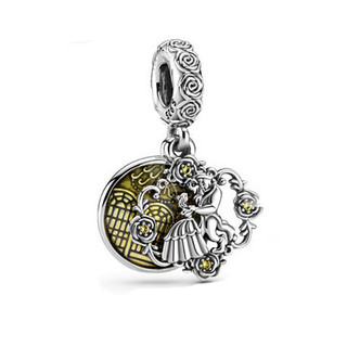 Hạt choker đẹp chủ đề Beauty and the Beast, bạc S925 cao cấp