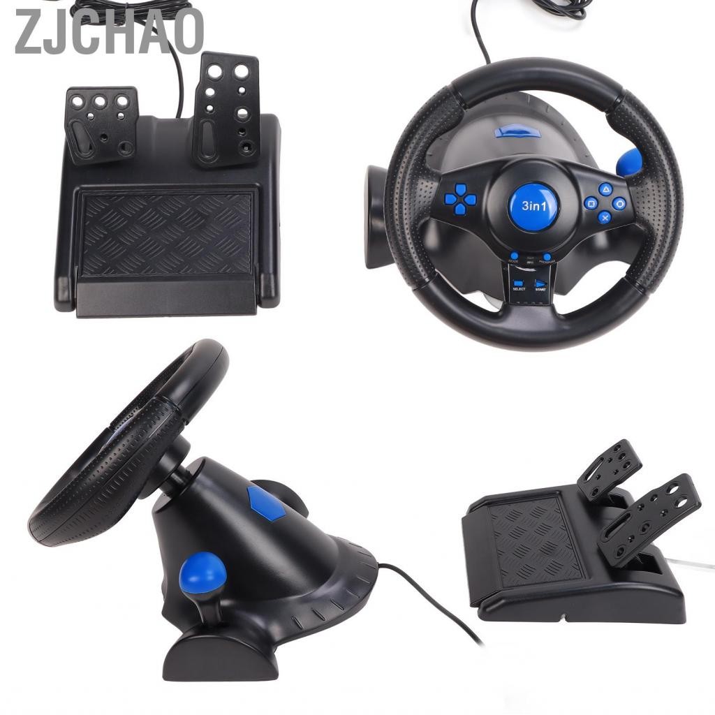 Zjchao Tay lái xe game Jeankak 180 ° bánh xe đua PC với bộ điều khiển lái xe trò chơi đa chức năng cho bàn đạp tuyến tính và chuyển đổi thiết bị cho PS3 PS2 PC