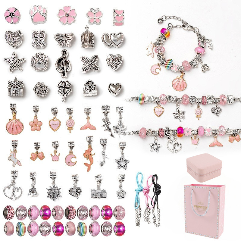 Vòng Charm Pandora 66,đính Cườm Thủ Công Handmade DYI Sáng Tạo,Chất Liệu Cao Cấp,Quà Sinh Nhật Cho Cô Gái