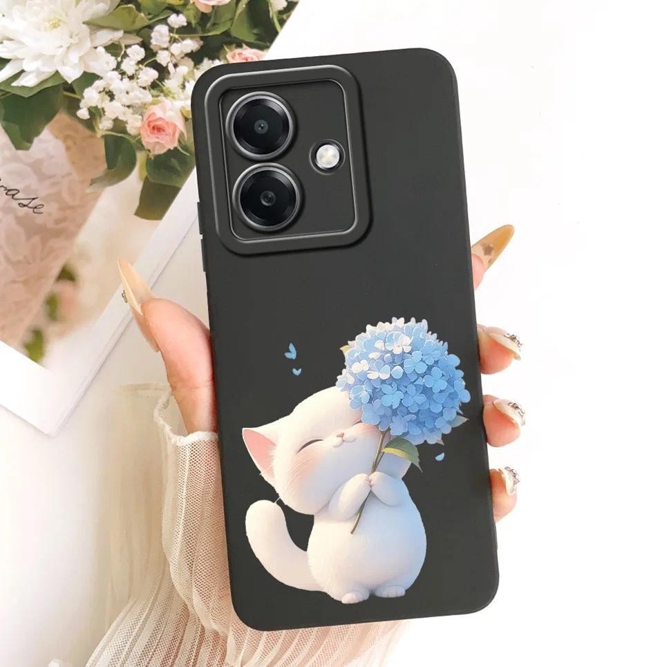 Ốp Điện Thoại In Hình Mèo Anh Đào Cho Oppo A3x CPH2641 CPH2681 / Oppo A3 4G 5G Ốp Lưng Silicon Lỏng Mờ Funda