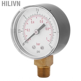 hilivn Mini Đồng Hồ Đo Áp Suất Nước Thích Ứng Không Khí Dầu 0-15psi 0-1bar BSPT Kích Thước Di Động