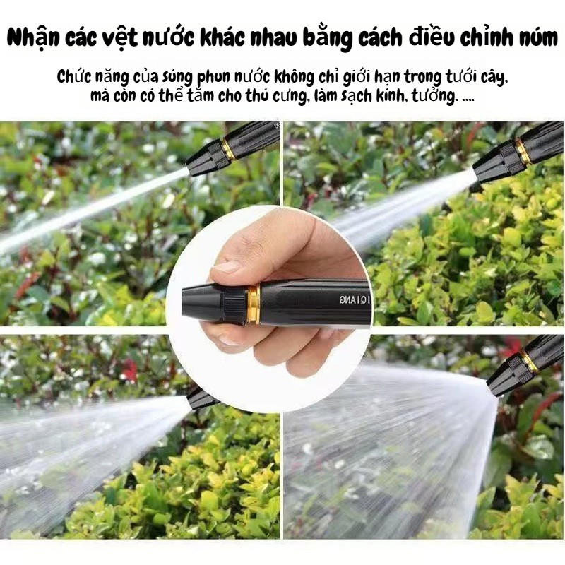 vòi xịt tăng áp rửa xe đầu, 3 chế độ phun nước, ống nước mềm màu vàng, đối với rửa xe, tưới cây, vv