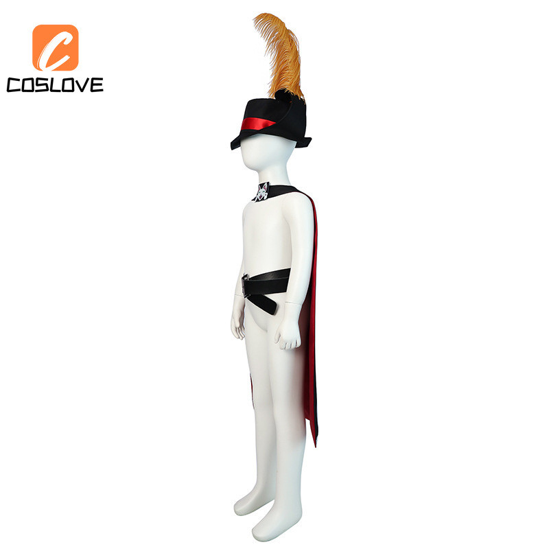 Anime Puss in Boots 2 Mèo Cosplay Quần Áo Trọn Bộ Trang Phục Trang Phục Cho Trẻ Em Áo Dài Có Mũ Halloween Đảng Cosplay