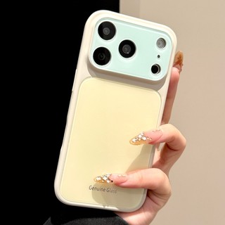 Ốp điện thoại hút từ tính bằng kính màu tương phản cao cấp phù hợp cho iPhone17 Pro Max 16 15 14 Pro Max bảo vệ camera chống sốc chống rơi mặt sau cứng
