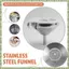 Phễu Nhà Bếp Inox 304 5.1 Inch Với 200 Lưới Lọc Thực Phẩm Lọc Để Chuyển Chất Lỏng, Dầu, Làm Mứt Bạc