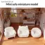 SRVN 1 / 12 Cân Mini Trắng Sofa Dễ Thương Thiết Kế Tai Gấu Đồ Nội Thất Nhà Búp Bê Thủ Công Tinh Tế Để Sử Dụng Bố Trí Cảnh Mini.