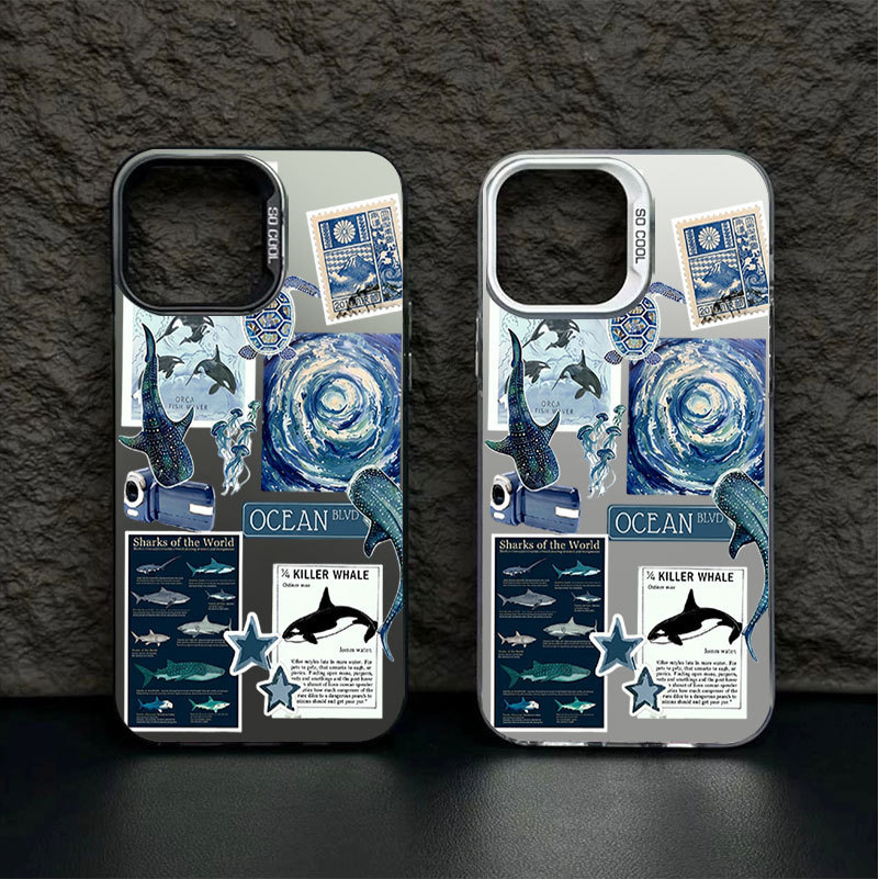 Ốp điện thoại Shark IMD cho iPhone 17 16 15 14 13 12 11 Pro Max Plus X Xr Xs Max 7 8 Plus