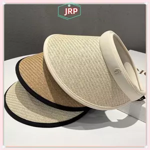JRP Ngọt Chống Nắng Mũ Rơm Thiết Thực Mái hiên Lớn Tấm Che Đi Biển Mũ Chống Tia UV Nữ Rỗng Top Đuôi Ngựa Mũ JRP