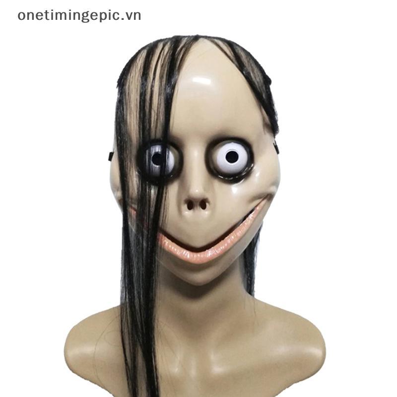 VFZ Mặt nạ kinh dị Halloween tóc dài, mặt nạ miệng chữ V, hóa trang ma nữ Roleplay MoMo Mask OTE