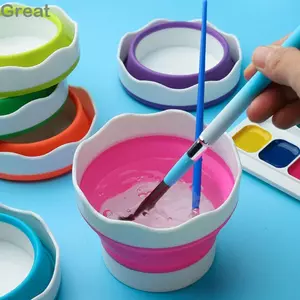 Máy giặt cọ sơn TUYỆT VỜI, Xô giặt gấp di động có thể gập lại, Xô cọ Mini silicon có độ bền cao để sơn dầu Sơn mặt