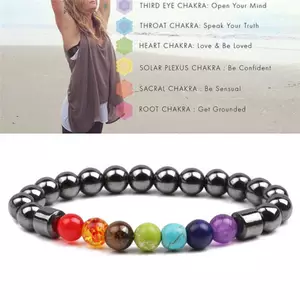 PNPIA- Vòng Tay Đá Hematite Nhiều Màu Chữa Bệnh Đính Hạt Giảm Cân Vòng Tay Trang Sức