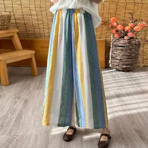 Quần dài đến mắt cá chân dài đến mắt cá chân dành cho nữ Plus Size Mùa hè Quần vải lanh Cotton phong cách mới