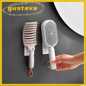 Giá đỡ lược GUSTAVA, Giá đựng lược tiết kiệm không gian bằng nhựa, Kệ treo tường sáng tạo Sử dụng tại nhà Máy uốn tóc Máy duỗi tóc Giá đỡ phòng tắm