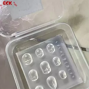 ECK 1 Chiếc Hoạt Hình Mặt Người Búp Bê 3D Silicon Khuôn Móng Tay Khắc Tay Khuôn Móng Tay Nghệ Thuật Trang Trí Silicon Thời Trang Làm Móng Tay Khuôn Phụ Kiện HOT