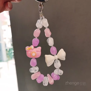 Điện Thoại Di Động Dây Móc Khóa Đính Hạt Mặt Dây ins Cô Gái Trái Tim Cô Gái Ngọt Ngào Mặt Dây Chuyền Trang Sức Niche Tinh Tế Đẹp ccd Dây Xích