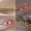 S925 Bạc Kim Sang Trọng Zircon Bông Tai Cỏ Bốn Lá Nữ Niche Thiết Kế Cao Cấp Thanh Lịch Bông Tai 6.16