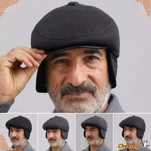 Mũ Earflap CHEESELY, Mũ nồi nam dày trung niên, Chất lượng có nắp tai Giữ ấm Mũ nồi nam
