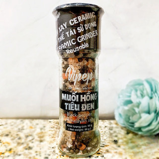 Muối Hồng Tiêu Đen Vipep 90g, Himalayan Pink Salt and Black Pepper, Muối Khoáng Tự Nhiên Cao Cấp
