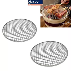 MAKY 24 / 26CM Tròn Thép Không Gỉ Thịt Nướng Lưới BBQ Lưới Grate Lưới Cắm Trại Dã Ngoại Thực Phẩm Ra BBQ Nướng Dụng Cụ Nhà Bếp Phụ Kiện VN