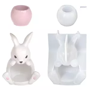 SUIT Ngồi Thỏ Khuôn Silicon Hoàn Hảo Để Thủ Công Nhựa Đẹp Chậu Hoa Handmade Giá Đỡ Khuôn