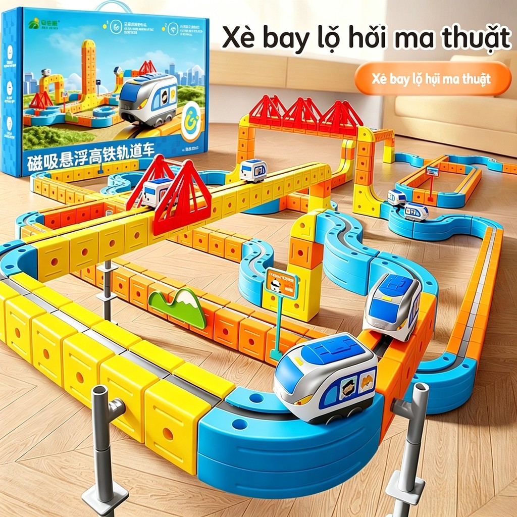 【🇻🇳Có sẵn kho】Đồ chơi xây dựng đường ray xe lửa từ tính, Bộ đường sắt điện DIY - Đồ chơi STEM giáo dục 3D dành cho trẻ em, Khối xây dựng sáng tạo, Ý tưởng quà tặng sinh nhật