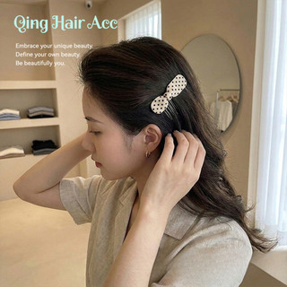 Chấm Bi Nơ Bên Trên Lược Kẹp Tóc Nữ Acetate Bên Nổ Kẹp Tóc Cao Cấp Đầu Lưng Lược Tóc