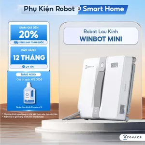 Robot lau kính Ecovacs Winbot Mini 2 - Lực hút tối đa 8000Pa - WIN-SLAM 4.0 - Bảo vệ khi mất điện 30 phút