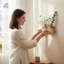 Kệ trồng cây treo tường bằng gỗ bán tròn Giá đỡ hoa bằng gỗ tự nhiên Trang trí nội thất