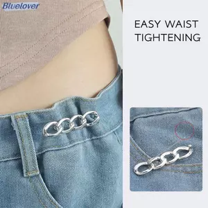 Bluelover Đơn Giản Có Thể Tháo Rời Quần Kẹp Có Thể Điều Chỉnh Eo Bule Móng Tay Kim Loại Chân Nút Cho Bé Gái Quần Jean Thắt Lưng Mới