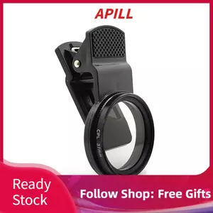 Apill 37mm CPL Điện thoại di động thông minh Máy ảnh điện thoại thông minh Ống kính chuyên nghiệp Bộ lọc phân cực đa năng tròn có kẹp Loại bỏ ánh sáng phản chiếu cho 14 13 12 11 Đen
