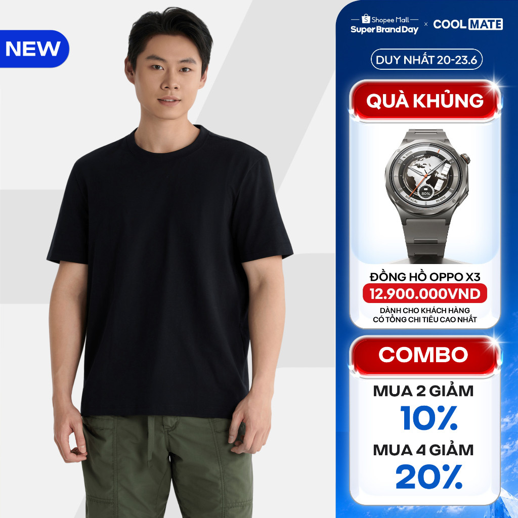 [MUA 4 GIẢM 20%][MỚI]Áo thun Tshirt nam Regular Fit Cotton poly 180gsm mềm mại, chất mát, thoáng khí co giãn Coolmate