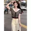 Hot Girl Gợi Cảm Cổ Hải Quân Phong Cách Phương Tây Dệt Kim Áo Thun Nữ Mùa Hè Phong Cách Mới Phù Hợp Với Mọi Trận Đấu
