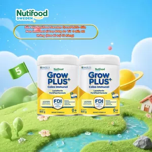 Combo 2 Lon Sữa Bột Nutifood Sweden GrowPLUS+ Sữa Non Immunel 0+ lon 800 g (Bao bì tuỳ lô hàng)