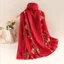 Mùa Xuân Nữ Văn Học Phong Cách Dân Tộc Khăn Choàng Vải Lanh Cotton Phù Hợp Với Chống Nắng Dài Khăn Du Lịch Kép Thêu 6.21