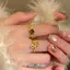 Nhẫn Zircon dát điện vàng thật Thiết kế phong cách cung điện cổ điển Nhẫn ngón tay chỉ mục cao cấp Niche All-Match Classy