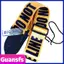 Guansfs Guansfs Dây Đeo Đàn Guitar Điện Polyester Da PU Màu Vàng Họa Tiết Chữ Cho Đàn Ukulele Bass Acoustic Dân Gian