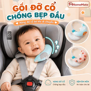 Gối Lưỡi Liềm Cho Bé HomeMate Đỡ Cổ Êm Ái, Gối Định Hình Đầu Cổ Vải Cotton Mềm Mại Cho Trẻ Sơ Sinh