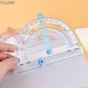 Thước đo góc hoạt động YUJINI, Thước đo góc vát bằng nhựa đa chức năng, Công cụ vẽ vòng tròn sáng tạo Công cụ vẽ hình tròn / góc quay lại quà tặng đi học