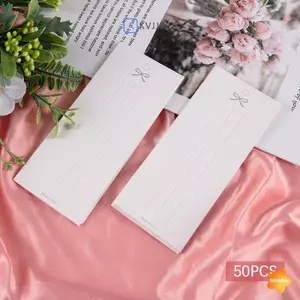 50 Cái Nơ Tông Trắng Kẹp Tóc Dây Mứt Màn Hình Treo Thẻ Trang Sức Paaging Mũ Tông DIY Phụ Kiện Mới
