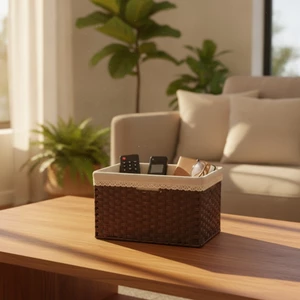 Giỏ Dệt Có Vải Lót Vải Tiết Kiệm Không Gian Phong Cách Mây Thùng Chứa Đồ Giỏ Đựng Đồ Có Lót Chắc Chắn Để Bàn Tổ Chức