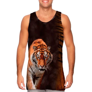 Lion King 3D Nam Tank Top, Áo Vest Tập Gym Mùa Hè Chữ Động Vật, Mềm Mại Thoáng Khí Không Tay Dạo Phố Tee