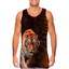 Lion King 3D Nam Tank Top, Áo Vest Tập Gym Mùa Hè Chữ Động Vật, Mềm Mại Thoáng Khí Không Tay Dạo Phố Tee
