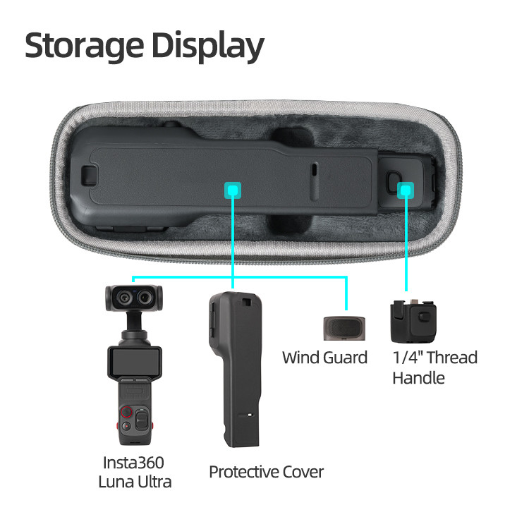 Tương thích với Túi lưu trữ bộ tất cả trong một Insta360 Luna Ultra, Túi thân máy ảnh, Hộp bảo vệ phụ kiện máy ảnh Luna Ultra, Túi di động