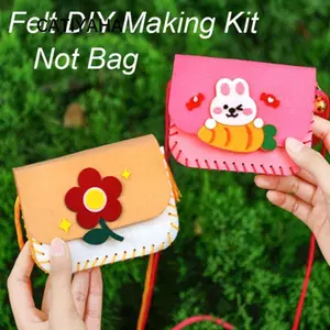 CATIYAHA Túi Handmade, Phim Hoạt Hình Thủ Công Nghệ Thuật Nỉ Túi Làm, Đồ Chơi May Nỉ Mẫu Giáo DIY Túi Xách