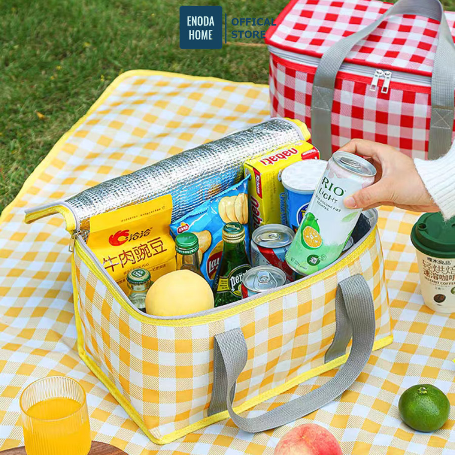 Túi Giữ Nhiệt Dã Ngoại ENODA HOME, Túi Đựng Đồ Ăn Picnic Quai Xách Chắc Chắn Dung Tích Lớn TUICOM013