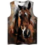Mới Cool Horse Graphic 3D Print Tank Top Nam, Áo thun không tay thời trang mùa hè, Áo Vest thể thao thông thường mềm mại