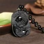 Mặt dây chuyền Song Ngư Sen Obsidian tự nhiên